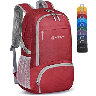 Imagen de ZOMAKE Mochila Plegable Ligera Mochilas de Senderismo Pequeña Con Resistencia Al Agua 30L Para Hombre Mujer Viaje Trekking Deporte(Rojo)