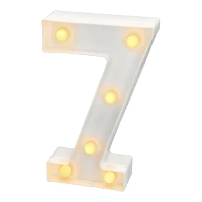 Imagen de JANDEI números luminosos LED, número 7 con luz blanca cálida, luces led decoración y ambiente, nocturna bodas, cumpleaños, escaparates, letras (funcionan pilas)
