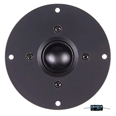 Imagen de MASTER AUDIO 1 RSQ802 Tweeter de cúpula Negro 100 Watt rms 200 MAX 10 cm mm 4&quot; impedancia 8 Ohm 25 Bobina Ultra Delgada para Fiesta casa, Pieza + Capacitor Gratis