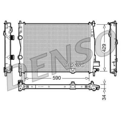 Imagen de DENSO DRM46018 Radiador, refrigeración del motor Aluminio 590 429 34 NISSAN: Qashqai / Qashqai+2 I