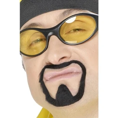 Imagen de Smiffys Set de bigote y perilla rapero, negro, autoadhesivo
