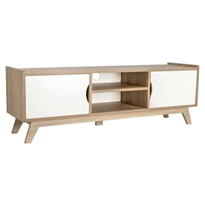 Imagen de MyosHome Mueble TV Salon Mesa para Color Roble Sonoma y Blanco 150 x 40 50 cm. Apolo