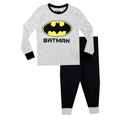 Imagen de DC Comics Pijamas de Manga Larga para niños Batman Ajuste Ceñido Gris 10 11 Años