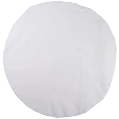 Imagen de LA Linen Mantel Redondo de Popelina poliéster, 51 Pulgadas, Color Blanco, Inch (Round)