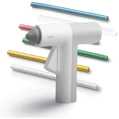 Imagen de HOTO Pistola de Pegamento Litio Caliente Inalámbrica, 10 Barras Pegamento, Calentamiento Rápido 30S, Recargable por USB, Apagado Inteligente, Perfecta para Artes DIY