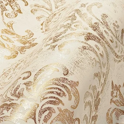 Imagen de Livingwalls Travel Styles Papel pintado para pared (10,05 x 0,53 m), diseño barroco, color blanco y dorado