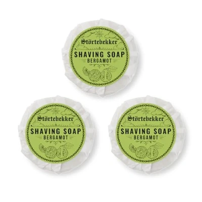 Imagen de Störtebekker® Premium Shaving Soap Bergamota Jabón hecho a mano para una espuma de afeitar abundante Perfecto afeitarse con maquinilla y navaja (210g (3 pcs.))