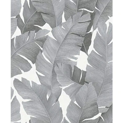 Imagen de marburg Papel Pintado Pared Blanco, Gris Morderno, Natural Motivo Floral, Hojas, Plantas Domitorio, Salón y Cocina Fabricado en Alemania 10,05 x 0,53m Avalon 31623