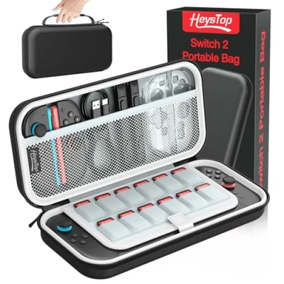 Imagen de HEYSTOP Funda de Transporte para Consola Nintendo Switch 2, Estuche Protector Viaje Gran Capacidad con 12 Ranuras Tarjetas Juego Accesorios 2 2025 Últimos Modelos