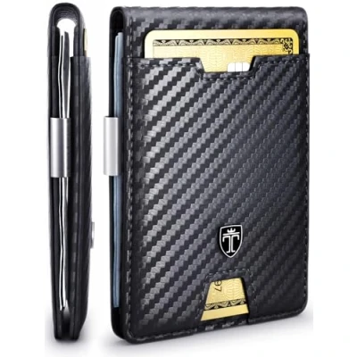 Imagen de TRAVANDO Cartera con Pinza para Billetes Bogota Billetera Hombre Tarjetera, Monedero pequeño, Slim Bloqueo RFID Seguridad, Estuche, Masculino