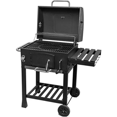 Imagen de ACTIVA Barbacoa de hierro fundido Angular, color negro, parrilla carbón vegetal, 103 x 64,5 104 cm carro
