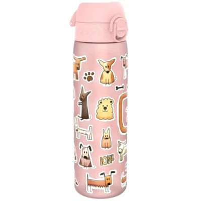 Imagen de Ion8 Botella Agua, 500ml, a Prueba de Fugas, Fácil Abrir, Cerradura Segura, Apta para Lavavajillas, Sin BPA, Asa Transporte, Limpiar, Neutro en Carbono, Diseño Perros