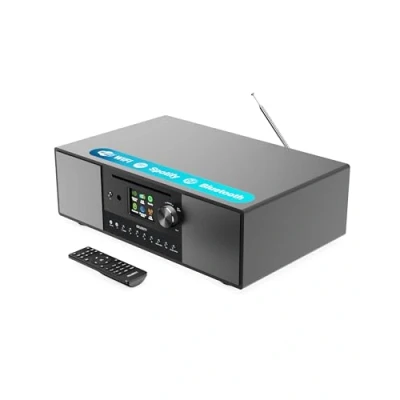 Imagen de Radio Internet con CD Player WiFi Bluetooth Dab+ y FM 120W 2.1 Subwoofer Incorporado Spotify Connect Podcasts MAJORITY Quadriga (Negro)