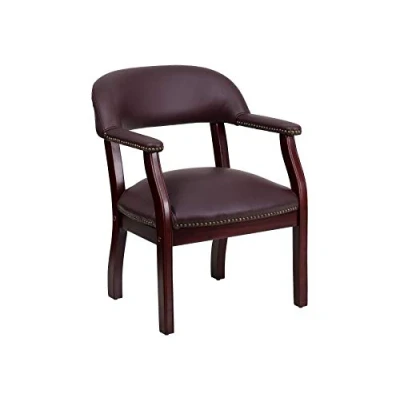 Imagen de Flash Muebles Lujosa Silla de Conferencia Vinilo Negro, Burgundy Leather, 27&quot; D x 24&quot; W 31.5&quot; H
