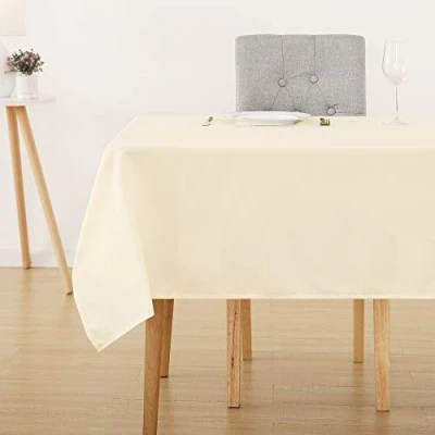 Imagen de Deconovo Mantel Antimanchas Rectangular Mesa para Decoración de Hogar Cocina Salón Cumpleaños Impermeable Hule140x240cm Beige