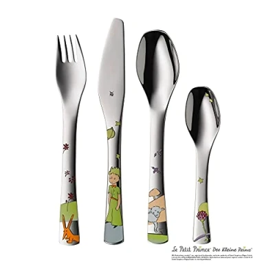 Imagen de WMF El Principito Cubertería para niños 4 Piezas (Tenedor, Cuchillo de Mesa, Cuchara y pequeña) Kids Infantil