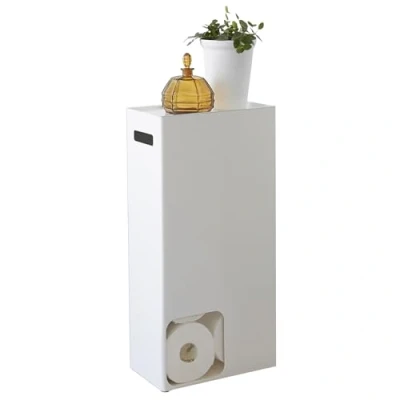 Imagen de Yamazaki 3455 Tower Almacenador de Papel higiénico, Blanco, Acero, diseño Minimalista, 23 x 12,5 48 cm (L An Al)