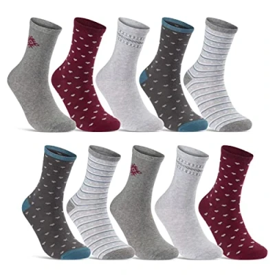 Imagen de sockenkauf24 10 Pares Calcetines Mujer Multicolor Motivos Rayas Puntos Corazones Algodón 34974/1 (39 42)