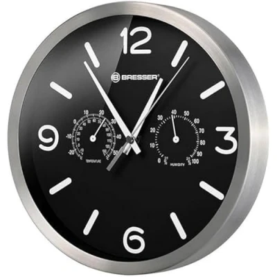 Imagen de BRESSER MyTime Thermo /Hygro Reloj de Pared, Negro, 26 x 25 4.5 cm