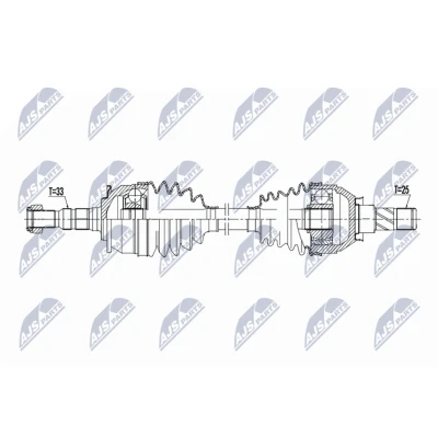 Imagen de NTY NPW PL 156 Árbol de transmisión Eje delantero, izquierda 673mm M1x/M22 Caja cambios manual, 6 marchas