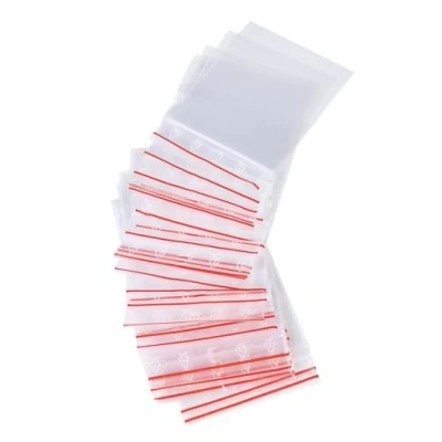 Imagen de Pakico 100 Bolsas 6 x 8 cm de Plástico Con Cremallera Zip Cierre Celofan Transparente a Presión Reutilizables Embalaje