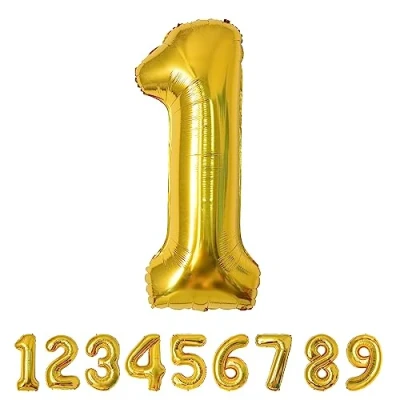 Imagen de Globos de Cumpleãnos 1 Oro,101 CM Globo Numeros Gigantes Grandes Decoracion,Globo Numero 1,Globos Niño Niña Adultos,Vuelan con Helio