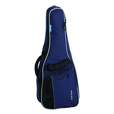 Imagen de GEWA Guitar Gig Bag Economy 12mm para guitarra clásica 1/4 1/8 azul (resistente al desgarro y agua, acolchado 12mm, lujosas correas de mochila, gran compartimento accesorios) 212131