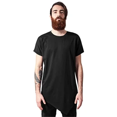 Imagen de Urban Classics Asymetric LONG TEE Camiseta estampada, Hombre, Talla: Large, Black