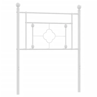 Imagen de vidaXL Cabecero, Cabecera Decorativa de Somier con Patas, Cabezal Estructura Cama, Mueble para Dormitorio Hogar, Metal Blanco 80 cm
