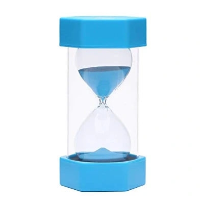 Imagen de EQLEF Reloj de Arena 16cm, 15 Minutos Temporizador para Niños Aula Cocina Hogar Oficina y Juego (Azul, Minutos)