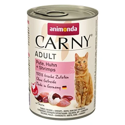 Imagen de comida para gatos animonda Carny Adult, húmeda adultos, pavo, pollo + gambas, 6 x 400 g
