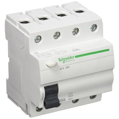 Imagen de Schneider Electric A9Z05425 ID K, Interruptor Diferencial, Clase AC, 4P, 25A, 30mA, 68mm x 72mm 81mm, Blanco