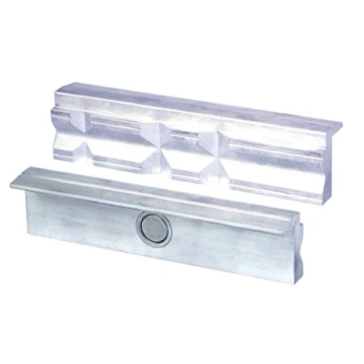 Imagen de Heuer 109120 Mordazas de tornillo (mordazas protectoras en ángulo recto planas paralelas integradas imanes especiales adecuados para banco 120 mm, material: aluminio)