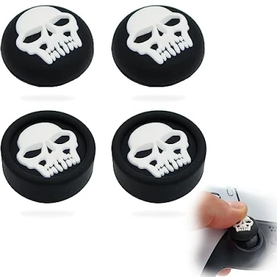 Imagen de MatoSan® 4 tapas de calavera, agarre para PS4 y PS5, accesorios controlador accesorio silicona, Xbox One Series PS5 Edge Controller