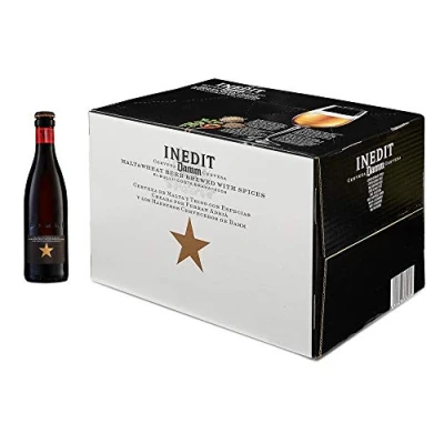 Imagen de Damm Cerveza de Malta y Trigo Inedit, Caja 24 Botellas 33cl Receta Ferran Adrià, Blanca con Especias Para la Nueva Gastronomía, Original, Ingredientes Calidad