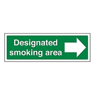 Imagen de Vsafety 57016 ax r&#039;zona de fumadores/Flecha derecho&#039; prohibición muestra, plástico rígido, paisaje, 300 mm x 100 mm), color verde
