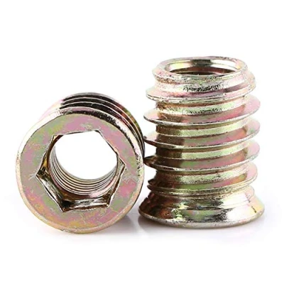 Imagen de Enchufe Hexagonal de Acero al Carbono 20pcs, Tuercas Inserción Unidad, Tuerca Cabeza Hexagonal, Roscado para Muebles Madera, Material (M8*17mm)