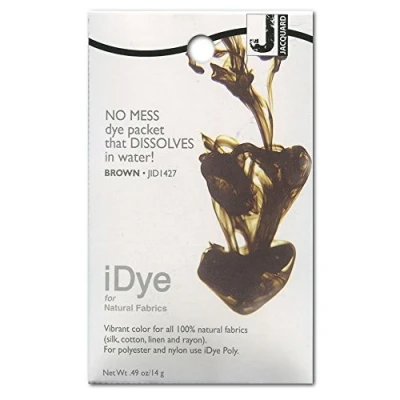 Imagen de Jacquard iDye Tinte de tela marrón para textiles naturales, paquete 14 g sin ensuciar
