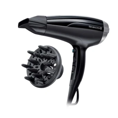 Imagen de Remington Secador de Pelo Pro Air Shine, Iónico, Cabello Sin Encrespamiento, 2300 W, Concentrador y Difusor, 3 Temperaturas, 2 Velocidades, Rejilla Trasera Desmontable, Gancho Para Colgar, D5215