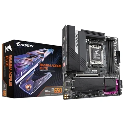Imagen de GIGABYTE B650M AORUS Elite Placa Base Compatible con procesadores AMD Ryzen 9000, VRM de 12+2+2 Fases, hasta 8000 MHz DDR5, 1xPCIe 5.0 + 4.0 M.2, LAN 2.5GbE, USB 3.2 Gen 2x2