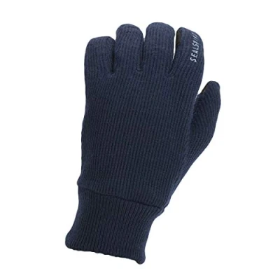 Imagen de SealSkinz Guantes de Punto Resistentes al Viento para Hombre, Color Azul Marino, tamaño Large