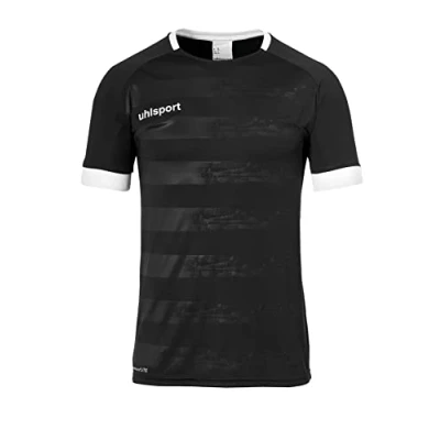 Imagen de Uhlsport Division II Shirt Shortsleeved Camiseta De Entrenamiento Fútbol, Hombre, Negro/Blanco, M