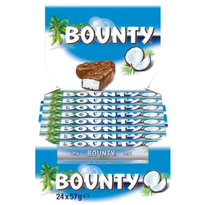 Imagen de Bounty Chocolatina de Coco recubierta con un delicioso Chocolate leche (24 x 57g)