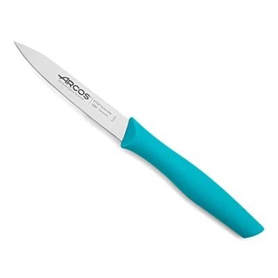 Imagen de ARCOS Cuchillo Mondador de 4 Pulgadas con Hoja 100mm en Acero Inoxidable y Mango Polipropileno. Cuchillos Cocina para Pelar Apto Lavavajillas. Serie Nova. Color Turquesa