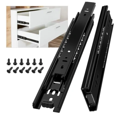 Imagen de AOLISHENG Guias Correderas Para Cajones 250mm Rieles Extensión Completa 45 KG Capacidad Carga Guías Laterales Con Rodamiento de Bolas 1 par (2 piezas)