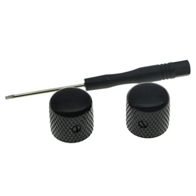 Imagen de KAISH Juego de 2 pomos metal negro para guitarra con tornillo ajuste Telecaster/Tele