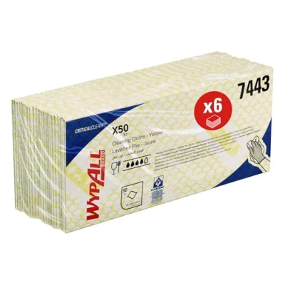 Imagen de Wypall 7443 Paños de Limpieza, 1 Paquete X 50, Capa, Amarillos