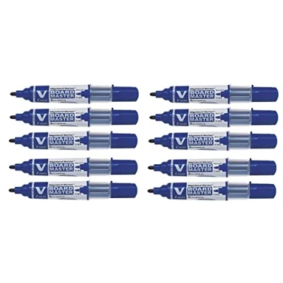 Imagen de Pilot Vboard Master Rotulador para pizarra blanca (punta fina, 10 unidades), color azul