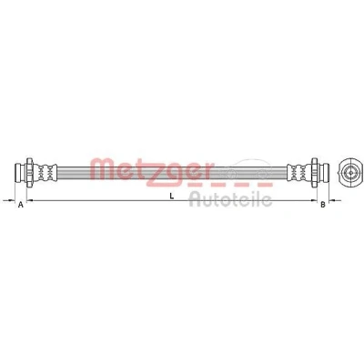 Imagen de METZGER 4110851 Latiguillos de Freno 190 NISSAN: Qashqai / Qashqai+2 I, 2