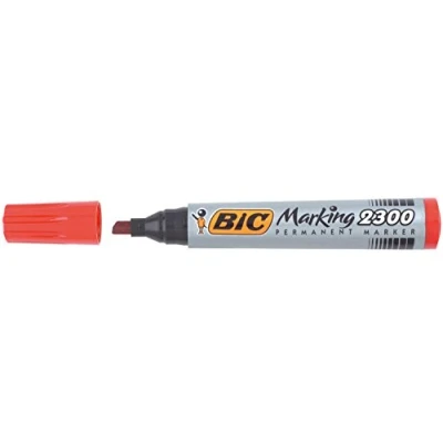 Imagen de BIC Marking 2300 Marcador permanente, punta biselada, color rojo 106431